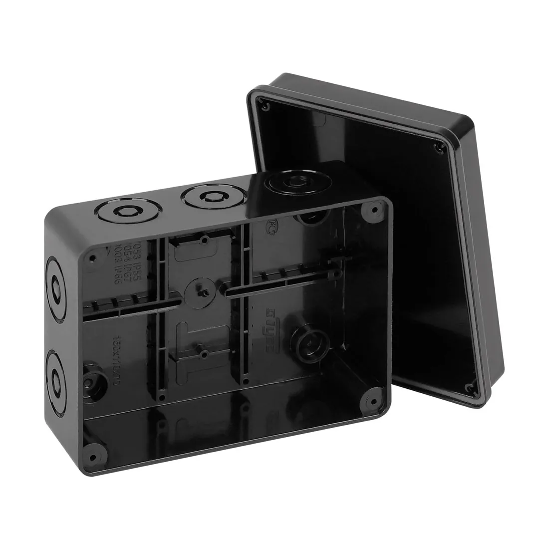 Коробка распаячная ТYCO 67054Ч, открытой проводки 150х110х70мм, IP65, УХЛ1, без гермовводов, черная