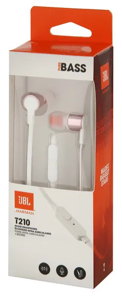 Гарнитура JBL T210 Розовое золото-Белый JBLT210RGD