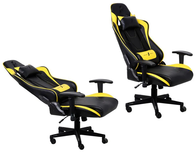 Игровое компьютерное кресло 1st Player FK2 Black/Yellow