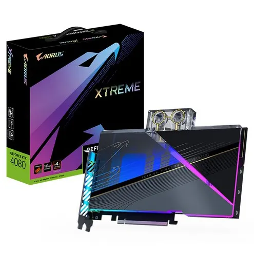 Видеокарта 16Gb Gigabyte RTX4080 AORUS XTREME WATERFORCE WB GV-N4080AORUSX WB-16GD