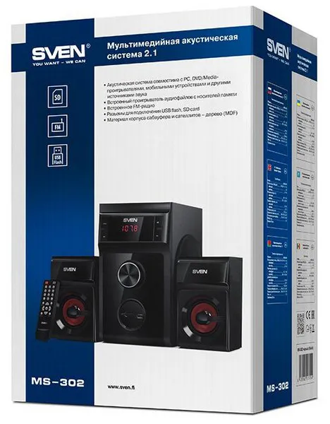 Колонки SVEN MS-302 Черный SV-013554