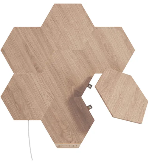 Smart lighting Starter kit Nanoleaf Elements, Hexagons, (NL52-K-7002HB-7PK), Birchwood, 7 Pack