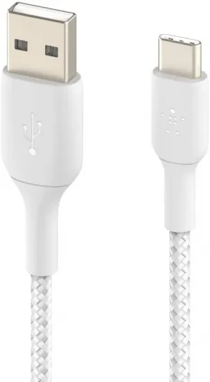 Кабель Belkin USB-A - USB-С, BRAIDED, 1m, white