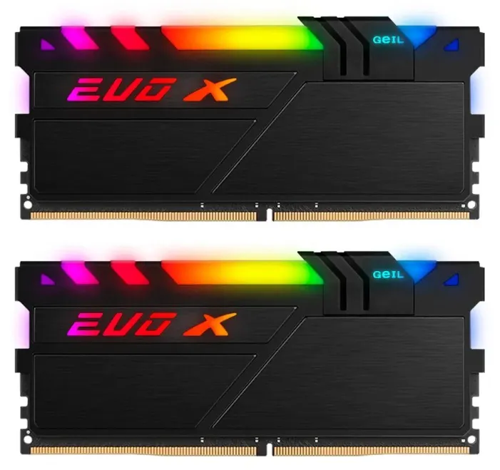 Оперативная память 32GB Kit GEIL EVO X II Black с RGB подсветкой GEXSB432GB3200C16ADC