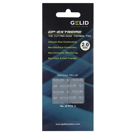 Термопрокладка Gelid GP-Ultimate 120x20x2mm 3.2g/cm3 (2шт/уп)