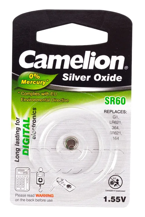 Батарейка CAMELION SR60-BP1(0%Hg)