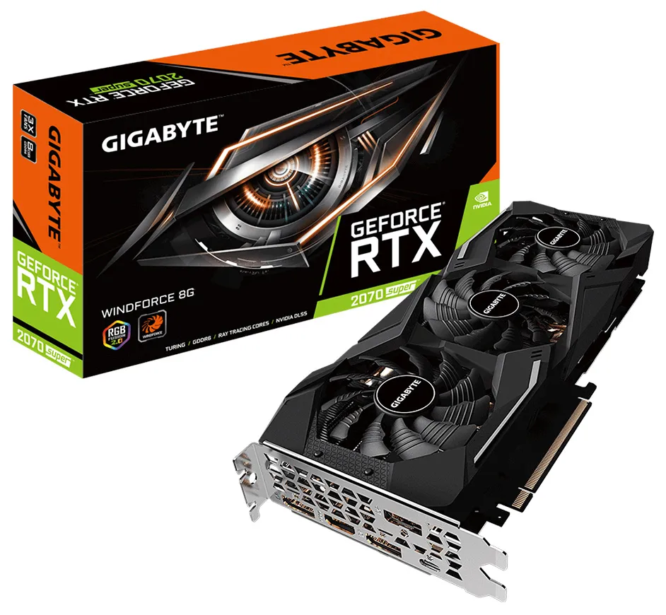 Видеокарта 8Gb Gigabyte RTX2070 SUPER WINDFORCE 8G GV-N207SWF3-8GC