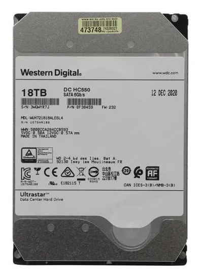 Жесткий диск 18Tb Western Digital ULTRASTAR 0F38459