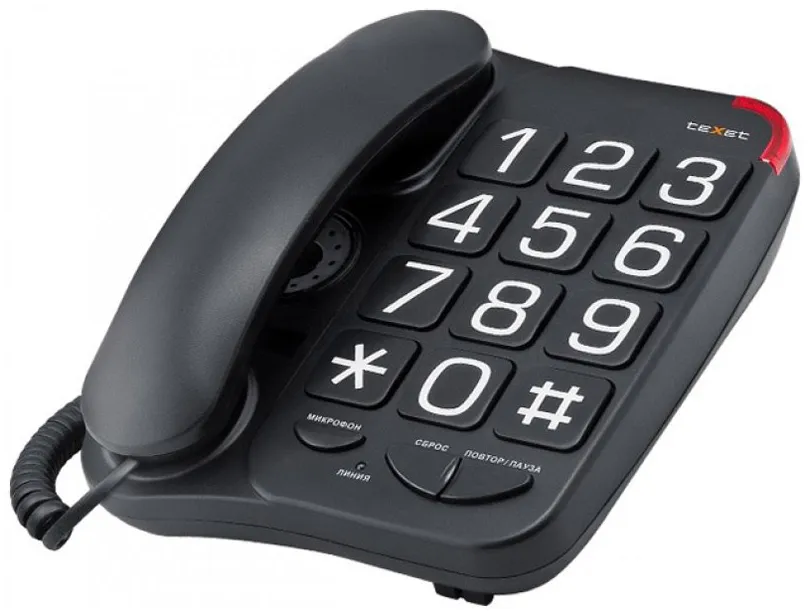 Телефон проводной Texet TX-201 Черный