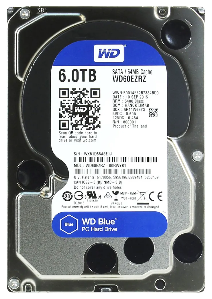 Жесткий диск 6TB WD Blue WD60EZRZ