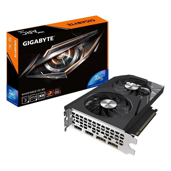 Видеокарта 6Gb GIGABYTE Intel Arc A380 GV-IA380WF2OC-6GD