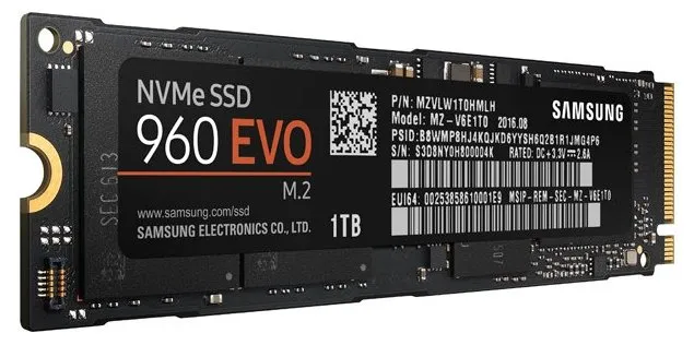 SSD накопитель M.2 1 TB Samsung 960 EVO MZ-V6E1T0BW