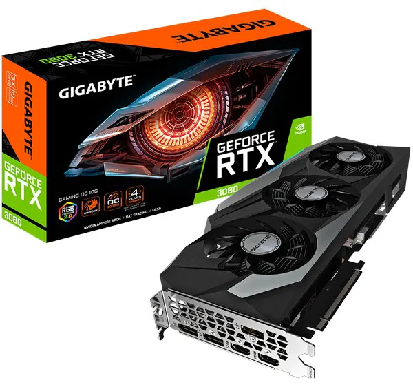 Видеокарта 10Gb Gigabyte RTX3080 GAMING OC GV-N3080GAMING OC-10GD 2.0