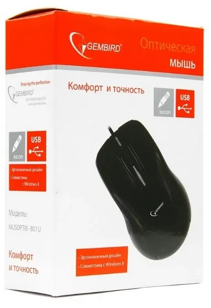 Компьютерная мышь Gembird MUSOPTI8-801U black