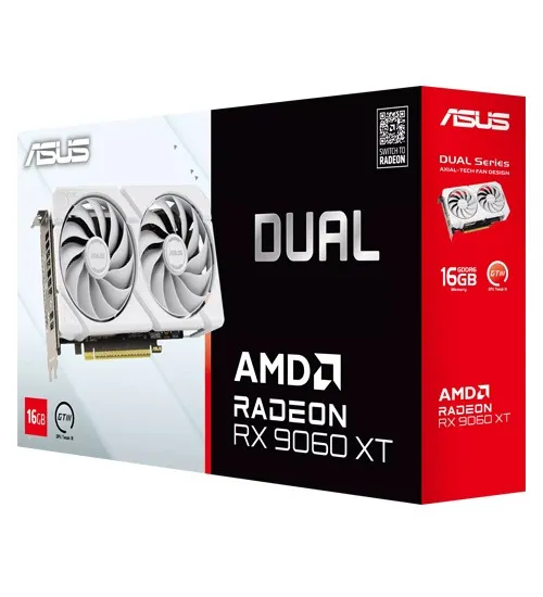 Видеокарта 16 GB ASUS RX 9060 XT DUAL WHITE DUAL-RX9060XT-16G-WHITE