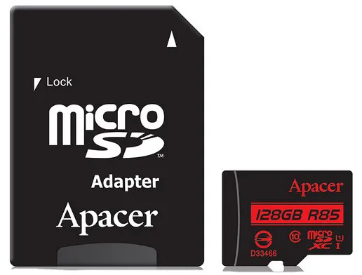 Карта памяти microSDXC 128GB Apacer AP128GMCSX10U5-R