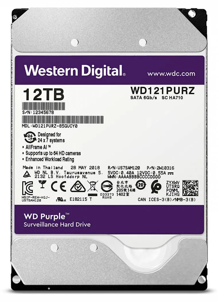 Жесткий диск 12TB WD Purple WD121PURZ