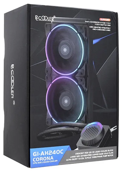 Водяное охлаждение PCCooler AH240C CORONA FRGB