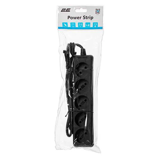 Сетевой фильтр 2E 2E-U0510M1.5BK black