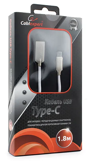 Кабель USB Type A-C Cablexpert CC-P-USBC02W-1.8M