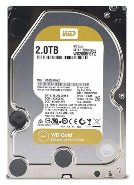 Жесткий диск 2TB WD GOLD WD2005FBYZ