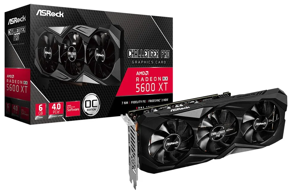 Видеокарта 6GB AsRock RADEON RX 5600XT Challenger Pro 6G OC