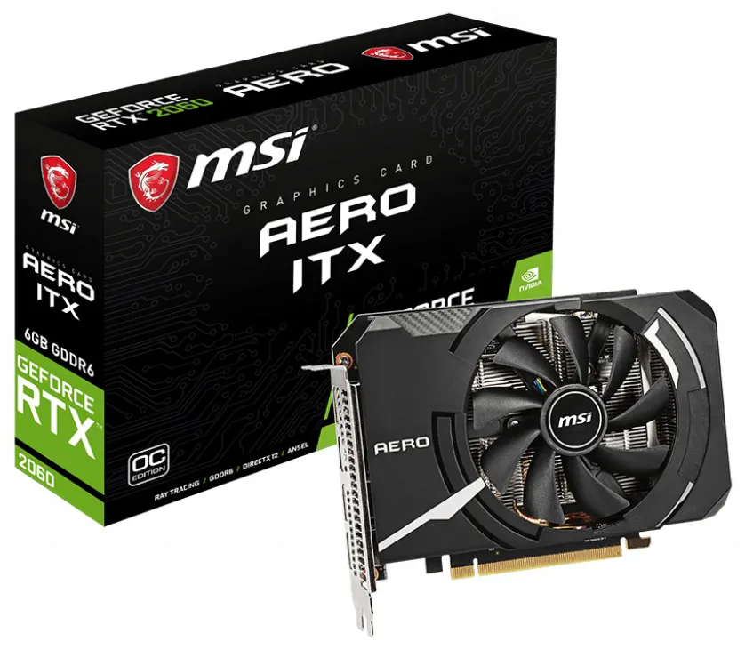 Видеокарта 6GB MSI RTX 2060 AERO ITX OC