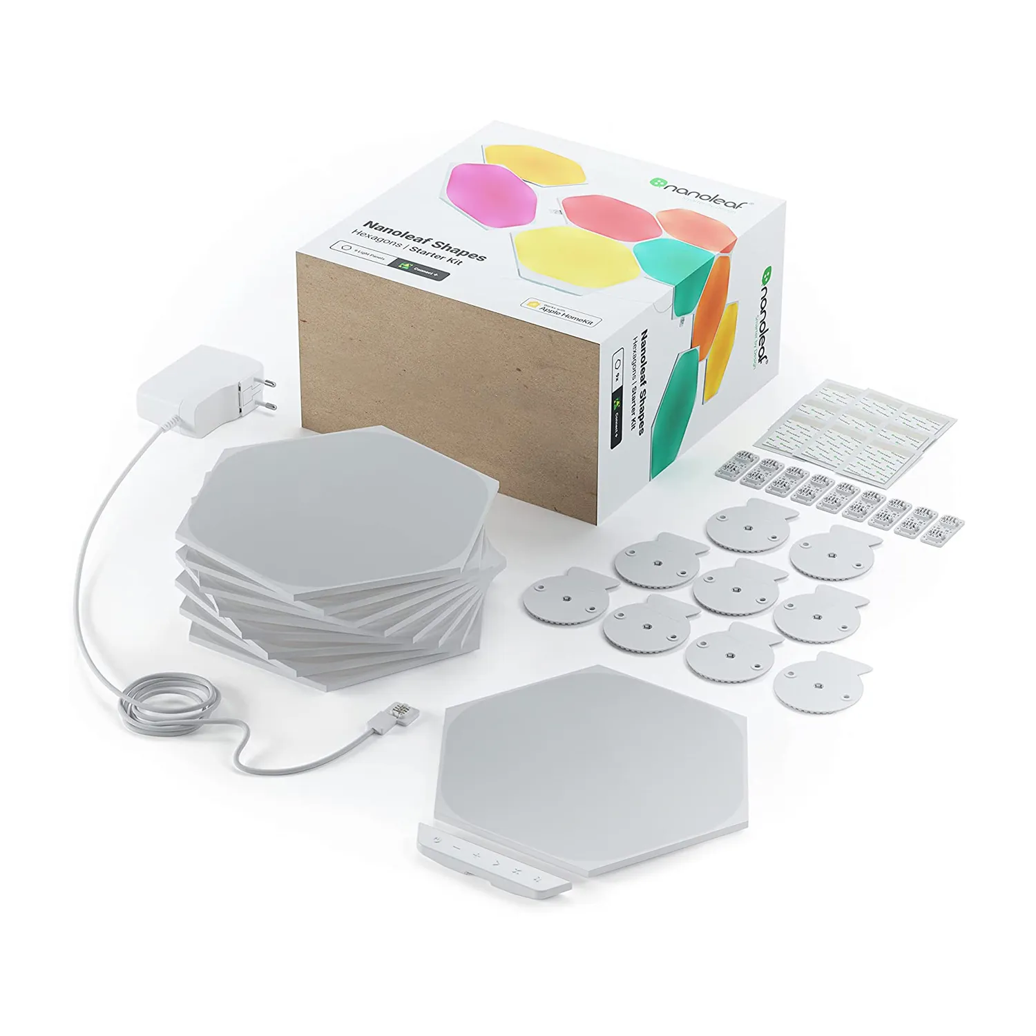 Smart lighting Starter kit Nanoleaf Shapes, Hexagon, (NL42-0002HX-9PK), White, 9 Pack