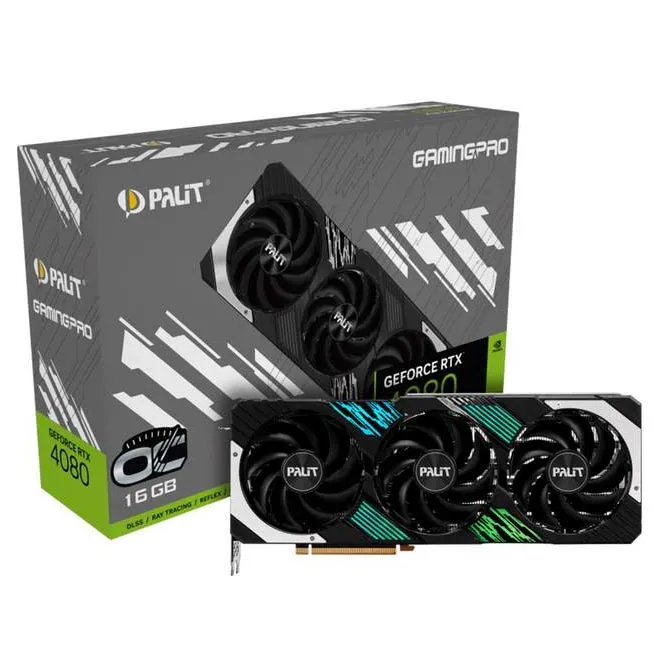 Видеокарта 16Gb PALIT RTX4080 GAMINGPRO OC 16G NED4080T19T2-1032A