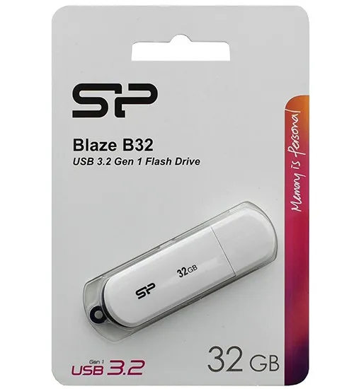 USB флешка 32GB Silicon Power Blaze B32 SP032GBUF3B32V1W USB 3.2 white