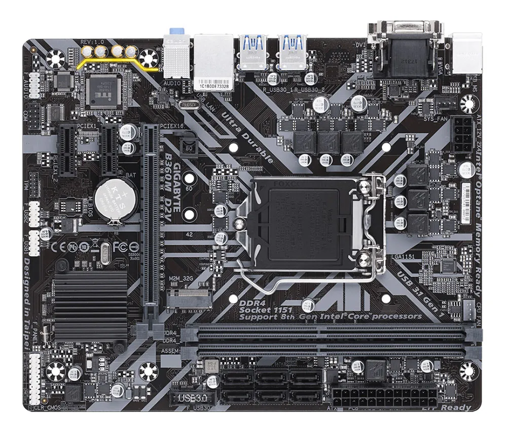 Материнская плата GIGABYTE B360M D2V 1.0 GAB36MD2V-00-G