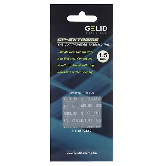 Термопрокладка Gelid GP-Extreme 120x20x1.5mm 2.8g/cm3 (2шт/уп)