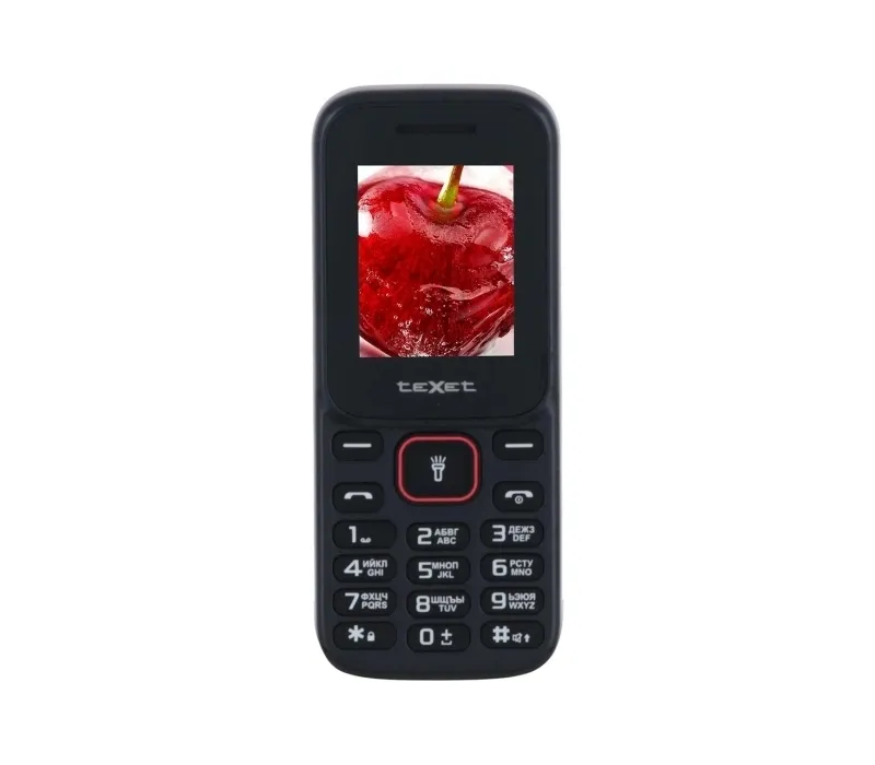 Мобильный телефон Texet TM-124 черный-красный