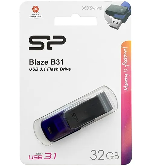 USB флешка 32GB Silicon Power Blaze B31 SP032GBUF3B31V1U USB 3.1 black-violet