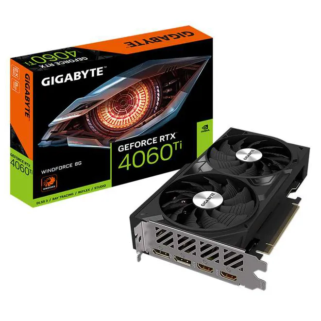 Видеокарта 8Gb Gigabyte RTX4060Ti WINDFORCE 8G GV-N406TWF2-8GD