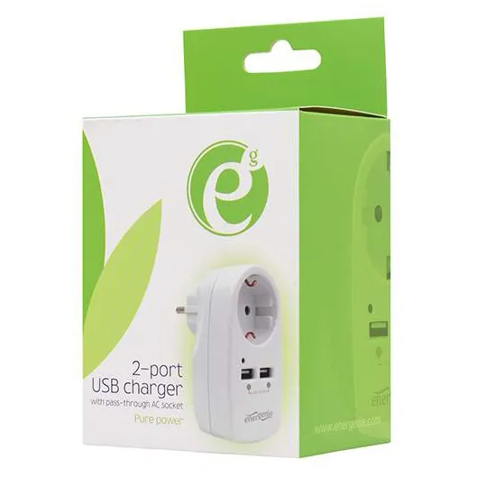 Зарядное устройство Energenie EG-ACU2-01-W white