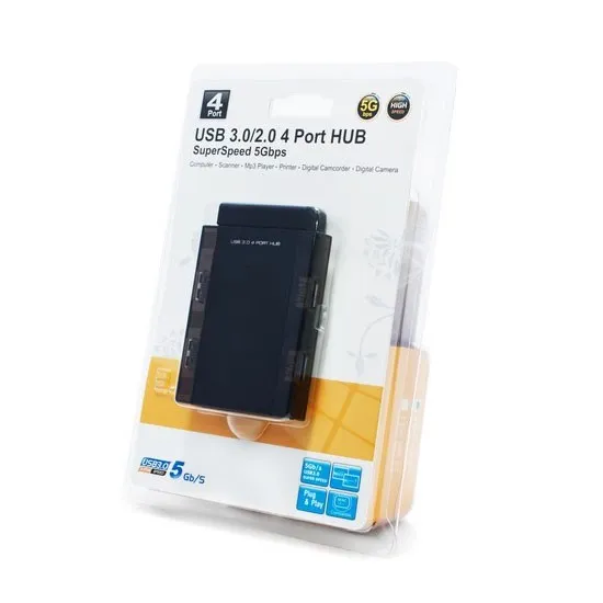 Расширитель USB Deluxe EV-HUB3002 Чёрный