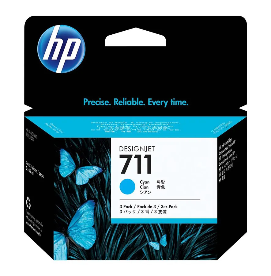 Картридж HP CZ134A 3-Pak Ink №711 cyan 29 ml