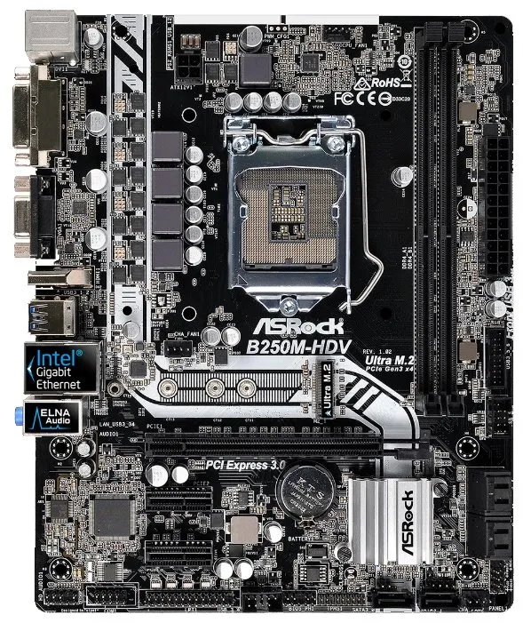 Материнская плата ASRock B250M-HDV INTEL B250