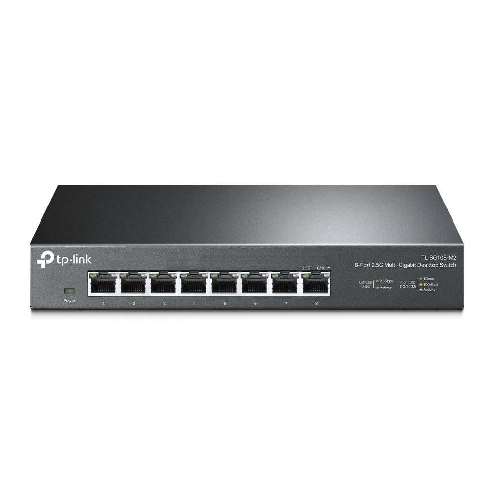Коммутатор 2.5GbE  8-портовый Tp-Link TL-SG108-M2 <Настольный коммутатор с 8 портами 2,5 Гбит/с>
