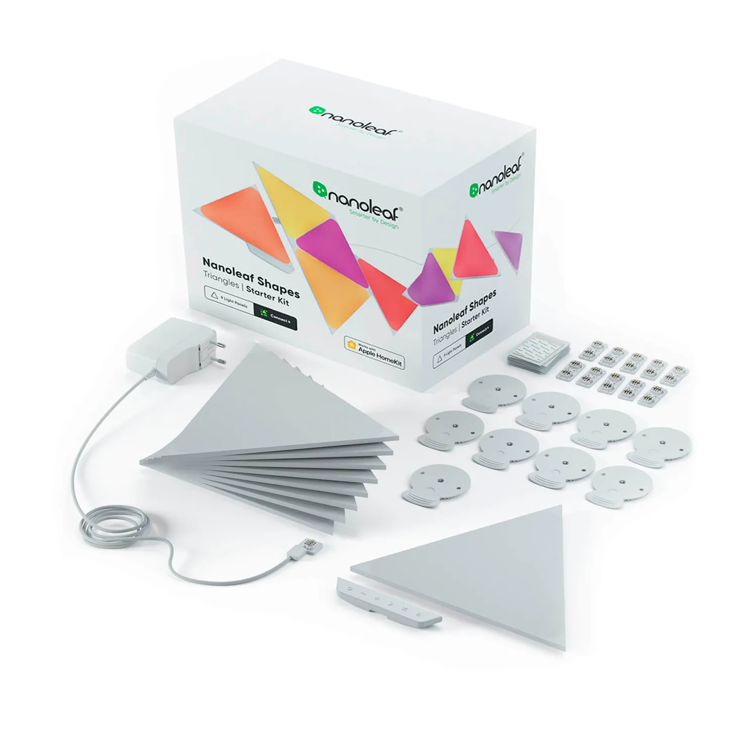 Smart lighting Starter kit Nanoleaf Shapes, Triangles, (NL47-0002TW-9PK), White, 9 Pack