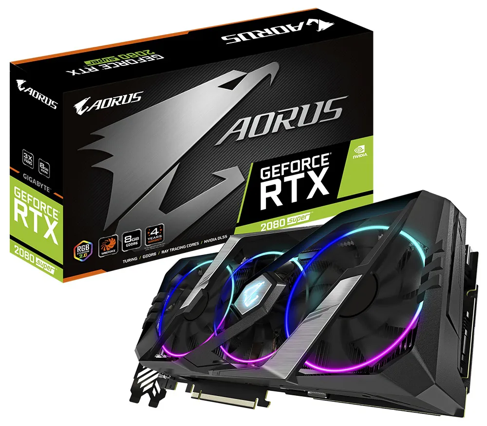 Видеокарта 8 GB Gigabyte RTX 2080 Aorus Super GV-N208SAORUS-8GC