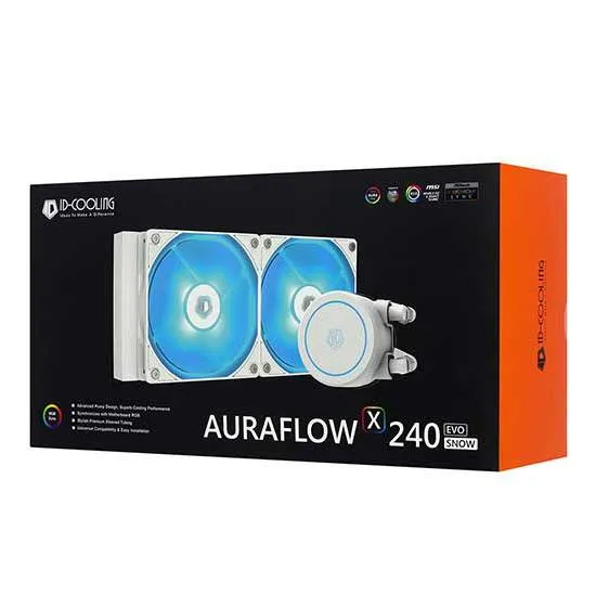 Водяное охлаждение ID-Cooling Auraflow X 240 Evo Snow RGB