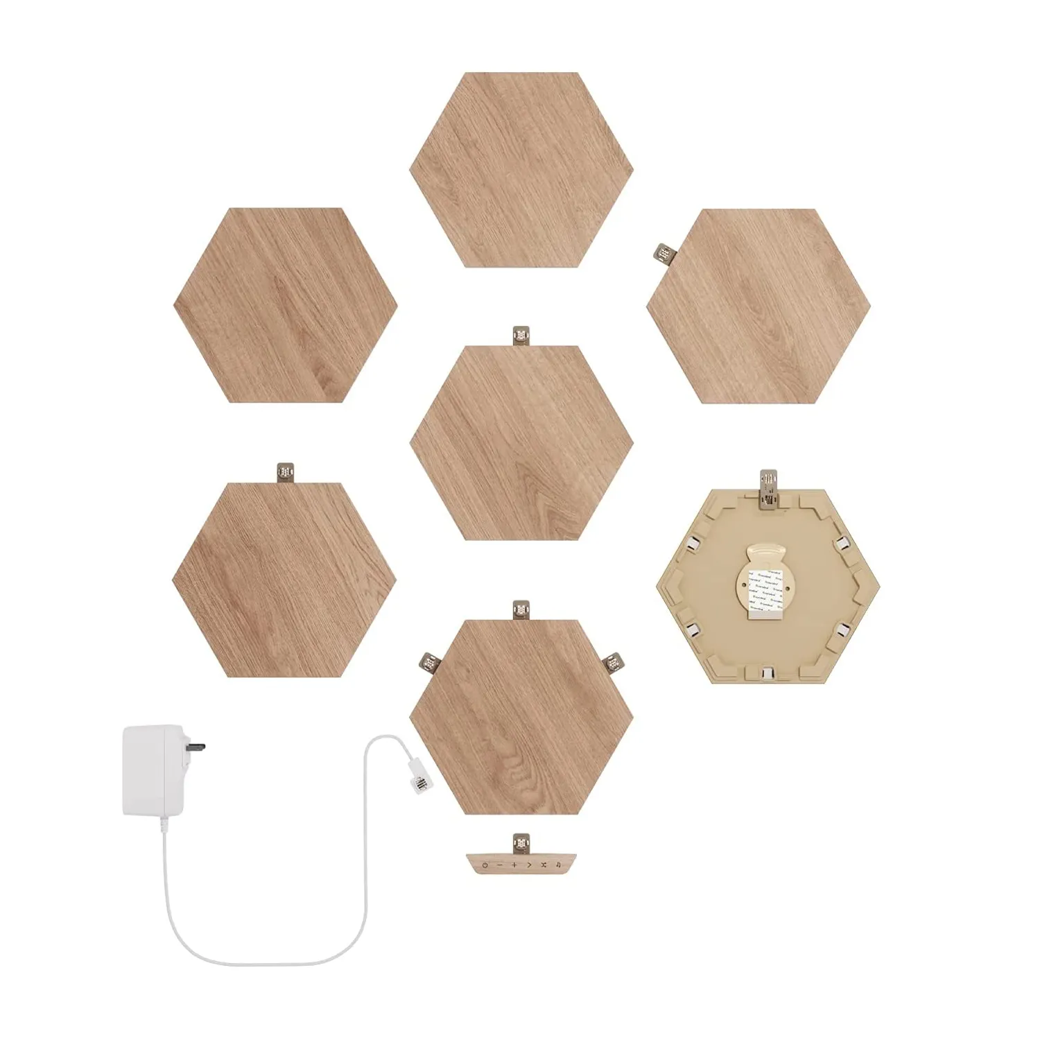 Smart lighting Starter kit Nanoleaf Elements, Hexagons, (NL52-K-7002HB-7PK), Birchwood, 7 Pack