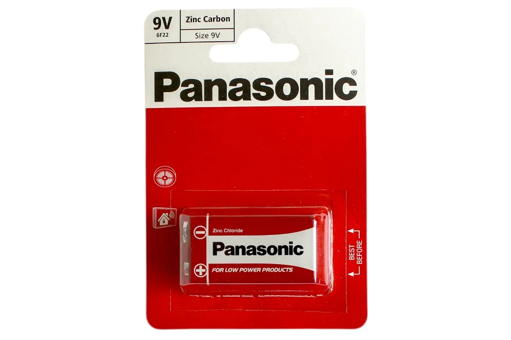 Батарейка солевая PANASONIC Red Zinc крона/1B