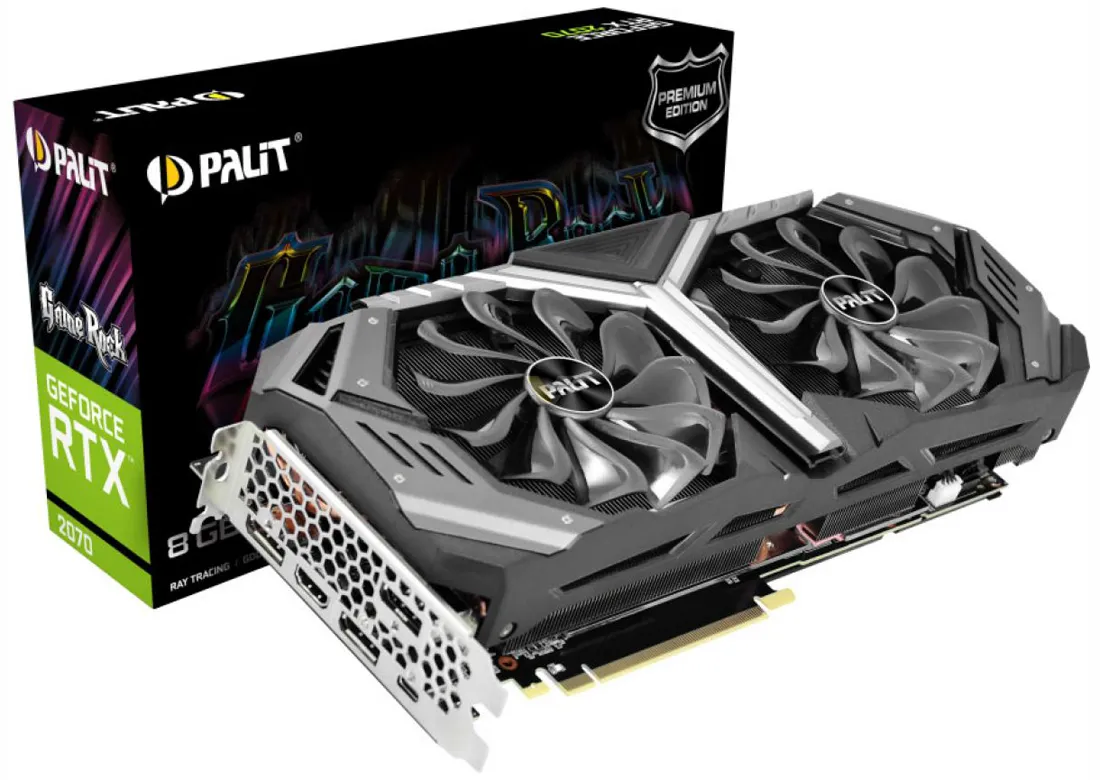 Видеокарта 8Gb PALIT RTX™ 2070 GameRock Premium NE62070H20P2-1061G