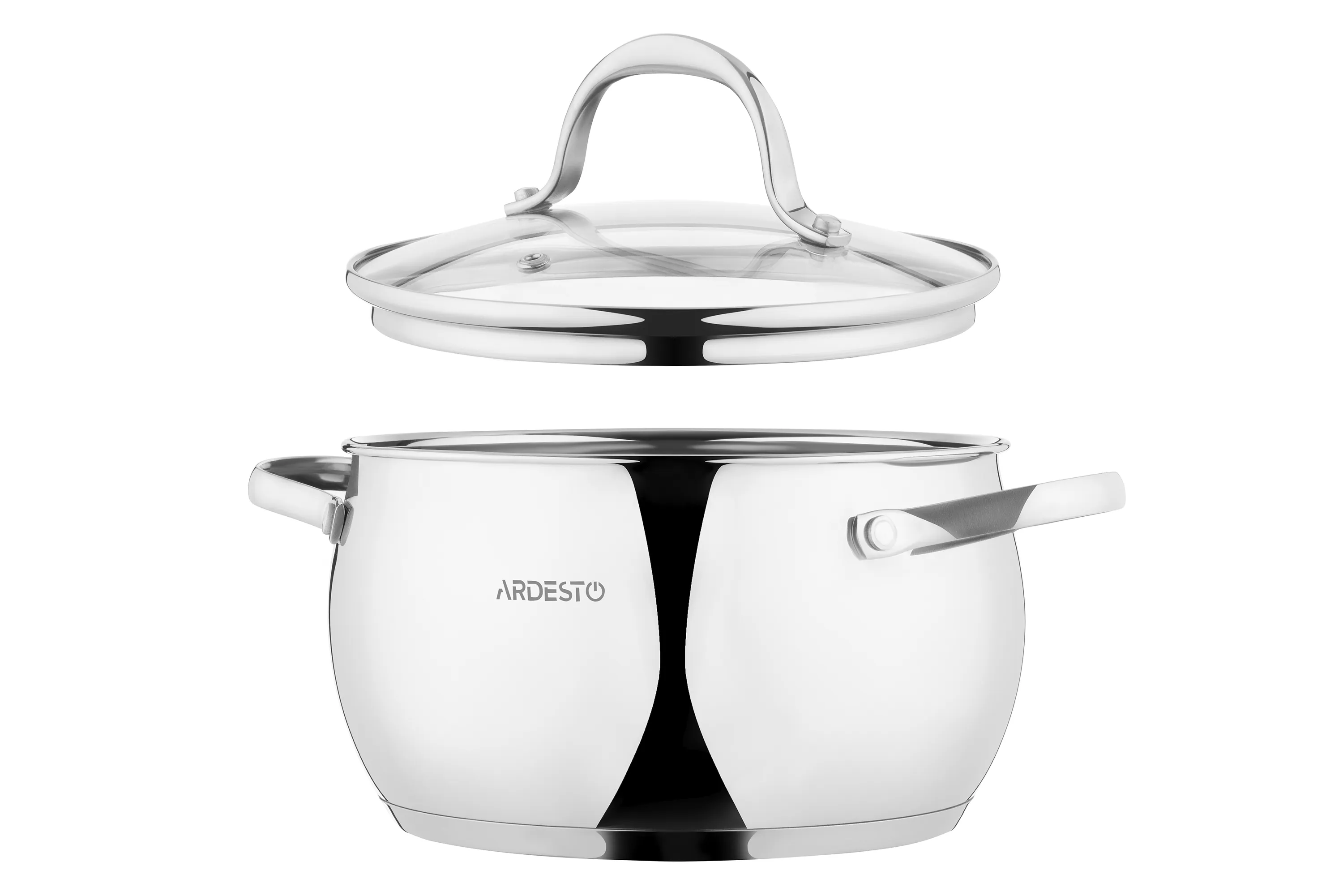 Кастрюля Ardesto Gemini Vittoria, стеклянная крышка, 5.0 л, нержавеющая сталь AR1950AS