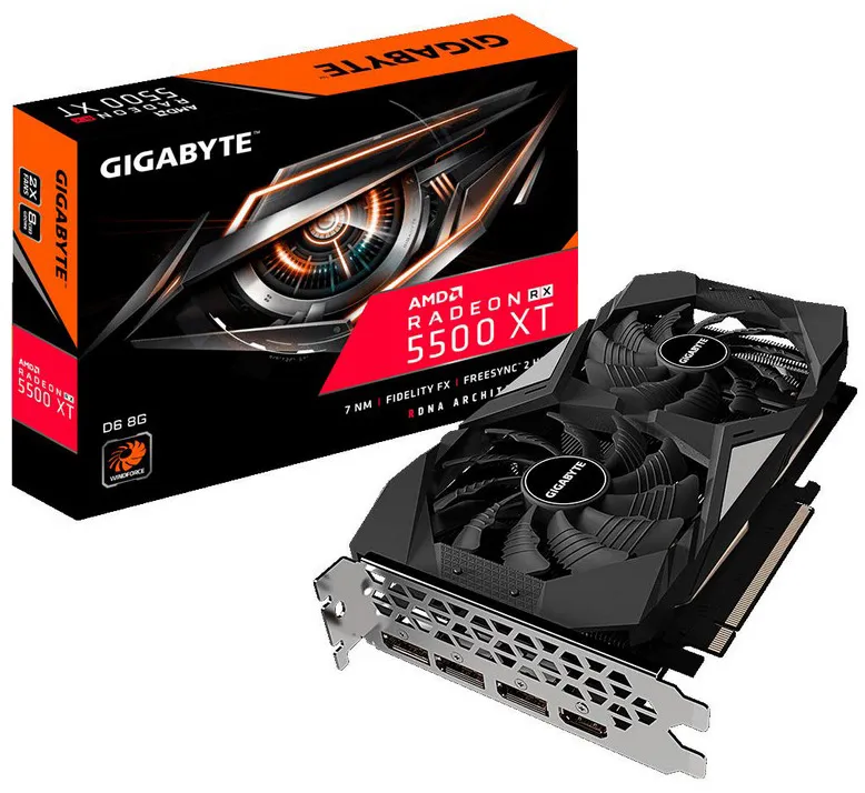 Видеокарта Gigabyte RX 5500 XT D6 8G GV-R55XTD6-8GD