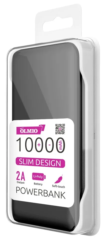 Внешний аккумулятор Olmio Slim 10000 mAh Черный