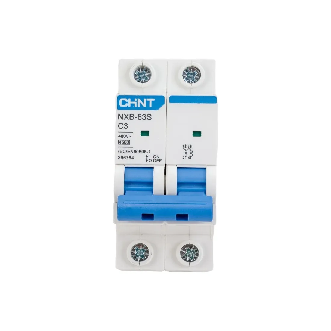 Автоматический выключатель CHINT NXB-63S 2P 3A C 4,5kA